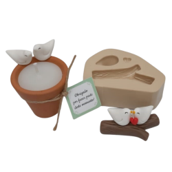 Molde de Silicone Passarinho no tronco