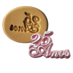 Molde de silicone - Placa 25 Anos cod 180