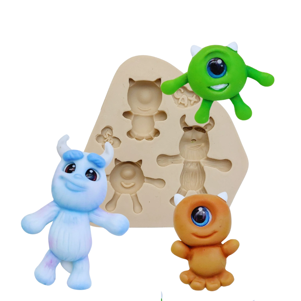Molde de Silicone Apliques Mini Monstrinhos - cód 1758