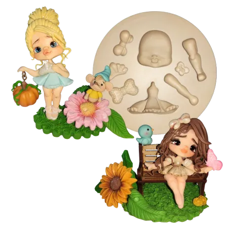 Molde de Silicone Bonequinha Glamour - Cód 2395