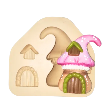 Molde de Silicone Casinha Cogumelo Cut - Cód 2384