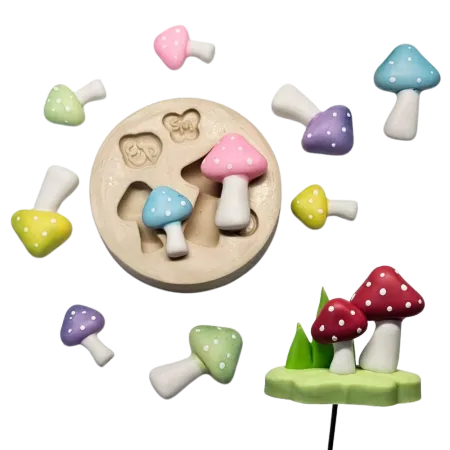 Molde de Silicone Cogumelo Paixão P - Cód 2338