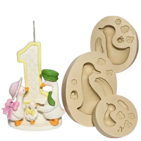 Molde de Silicone Família Patinho - Combo P, M e G - Cód 2420