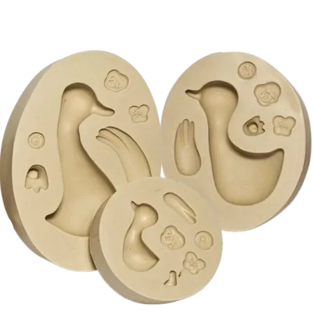 Molde de Silicone Família Patinho - Combo P, M e G - Cód 2420