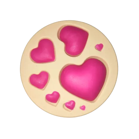 Molde de Silicone Mini Corações Rasos - Cód 2392