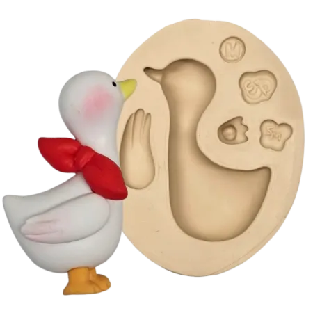 Molde de Silicone Patinho Paixão M - Cód 2343