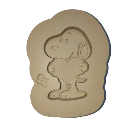Molde de Silicone Snopdog Coração Estilo Cartoon - Cód 2419