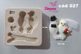 Molde de Silicone Casal Pombinhos - Cód 027