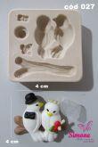 Molde de Silicone Casal Pombinhos - Cód 027