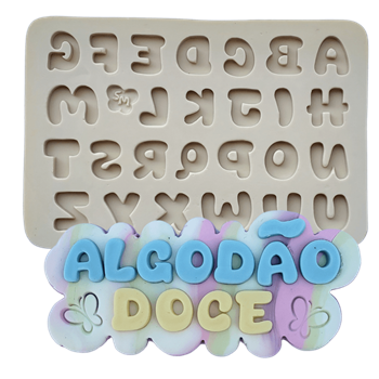 Molde de Silicone Alfabeto algodão doce - cod 1574