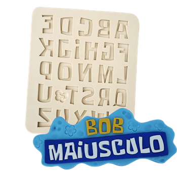 Molde de Silicone Alfabeto bob Maiúsculo - Cód 1566