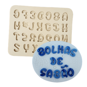 Molde de Silicone Alfabeto bolhas de sabão - cód 1565
