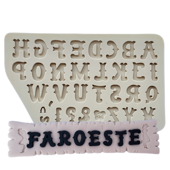Molde de Silicone Alfabeto Faroeste - cod 1577