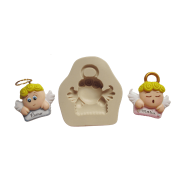 Molde de silicone Anjo com plaquinha cód 208