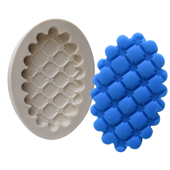 Molde de silicone - Base oval capitonê florzinha cód 156