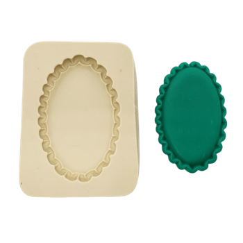 Molde de Silicone Base Oval Lisa com Borda P - Cód 715
