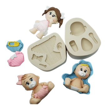 Molde de Silicone Bebê Fraldinha - Cód 488