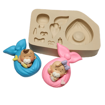 Molde de Silicone para Biscuit Bebê Saquinho - Cód 1026