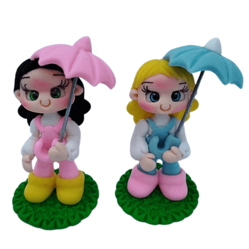 Molde de Silicone Bonequinha Guarda Chuva - Cód 1643