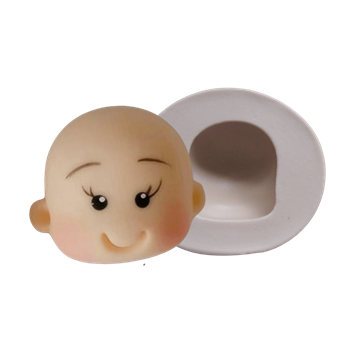 Molde de silicone Cabecinha Fofinha lisa P cód 224