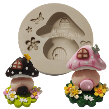 Molde de Silicone Casinha Cogumelo - Cód 1631
