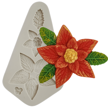 Molde de Silicone Flor de Natal - cód 1595