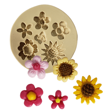 Molde de Silicone Flores do jardim - cod 1505