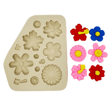 Molde de Silicone Flores Silvestre Modelo 2 - Cód 975