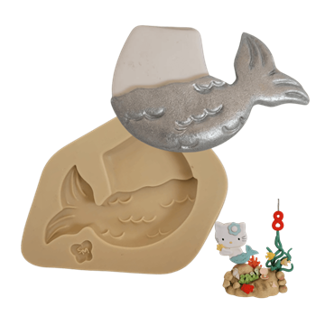 Molde de Silicone Gatinha kitty corpo sereia - cod 1537