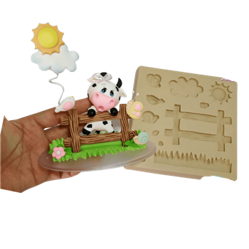 Molde de silicone - Kit Cenário cód 124