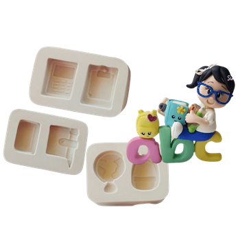 Molde de Silicone Kit Escolar 1,2,3 Combo cód 513