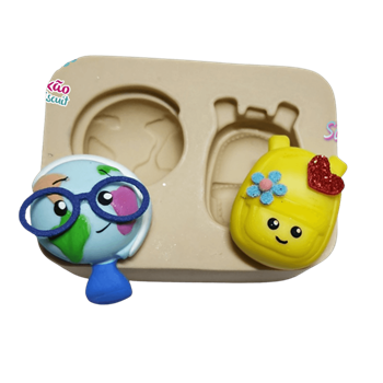 Molde de Silicone Kit Escolar modelo 1 Globo e Mochila cód 510