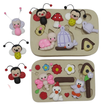 Molde de silicone Kit Jardim da Van - Cód 330