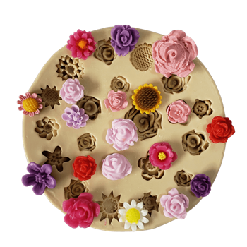 Molde de Silicone Kit Mini Flores - Cód 1497