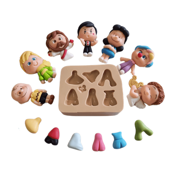 Molde de Silicone Mini Corpinhos Apliques Paixão