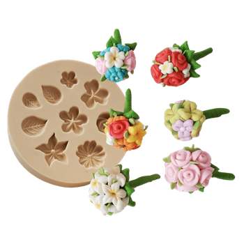 Molde de Silicone Mini Flores Paixão