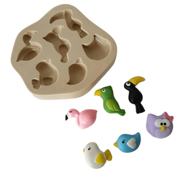 Molde de Silicone Mix de Aves