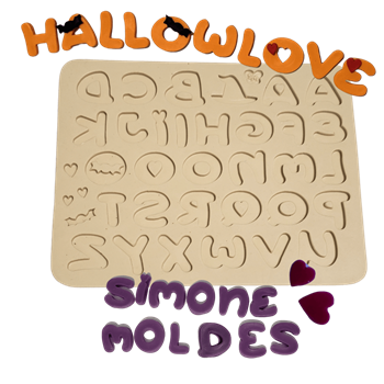 Molde de Silicone Alfabeto hallowlove - M - cod 1519