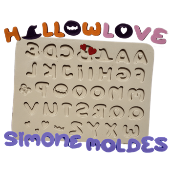 Molde de Silicone Alfabeto hallowlove - P - cod 1518