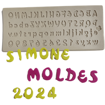 Molde de silicone Alfabeto letras e números - cod 294