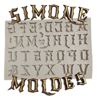 Molde de silicone Alfabeto medieval maiúsculo - P  - cod 292