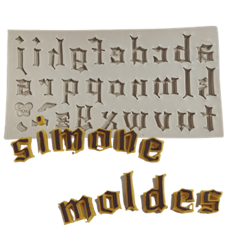 Molde de silicone Alfabeto medieval minúsculo - P - cod 293