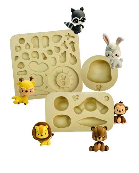 Molde de Silicone Animais do bosque M (completo) - Cód 1379