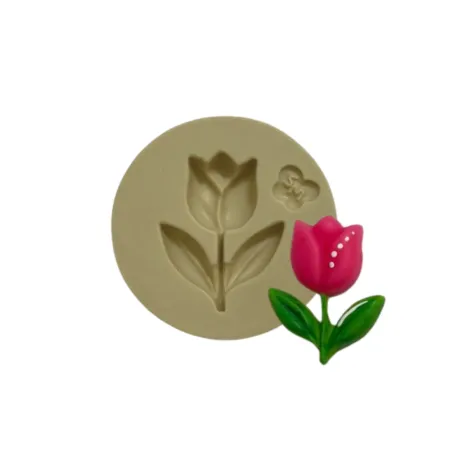 Molde de Silicone Aplique Tulipa - Cód 2219