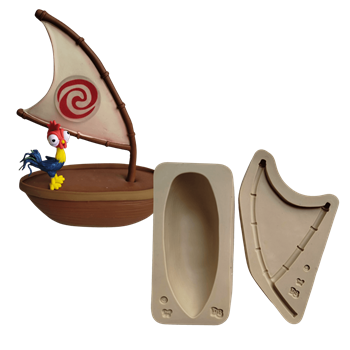 Molde de Silicone  Barco 3D G - Cód 1702