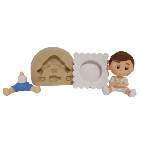 Molde de Silicone Bonequinhos Sentado Paixão P - Cód 2176