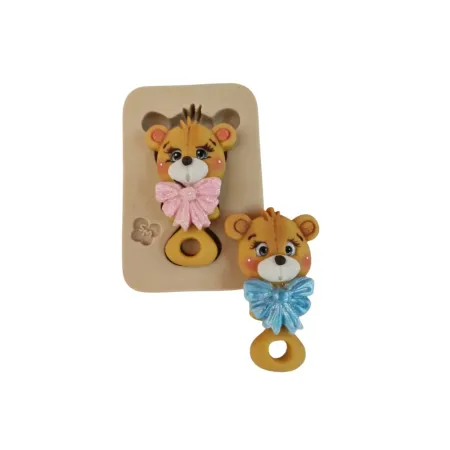 Molde de Silicone Chocalho Urso Baby - cód 1718