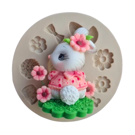 Molde de Silicone Coelhinha Flora Cut - Cód 2227