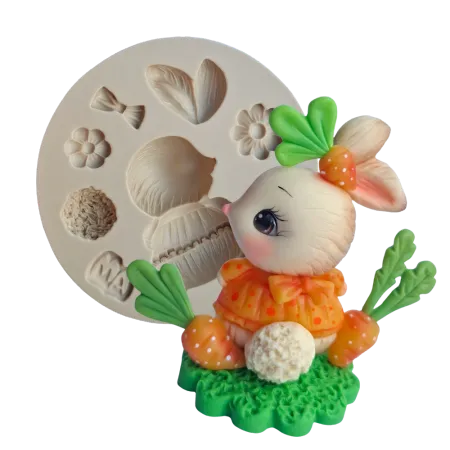 Molde de Silicone Coelhinha Flora Cut - Cód 2227