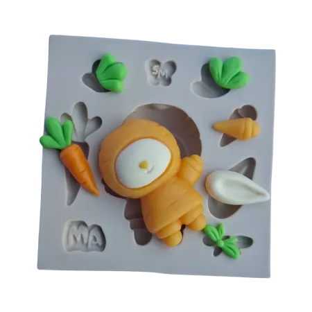 Molde de Silicone Coelho Cenourito Cut - Cód 2233